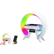 Wireless Charging Night Light Bluetooth Speaker Alarm Clock for Bedside Office Study Home Decor