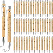 30 Pcs Fathers Day Bible Verse Bamboo Pens Wooden Christian Pens Inspirational Motivational Scripture Ballpoint Religious Church Gifts Bulk for Men Nurse Teacher Women VBS School