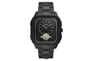 Fossil Inscription Automatic Black Stainless Steel Mens Watch (ME3238)