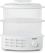 Multifunction Electric Steaming Pot Machine 2 Layers Household 8L Automatic Steaming Cooker with Auto-Off and Timer