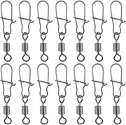 EMSea 100PCS Ball Bearing Swivel Stainless Fishing Swivels with Dual Snap Lock Fishing Line Connectors Fishing Tackle Accessories 3.5CM