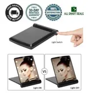 Espejo De Maquillaje Para Mujer Con Luces Portatil Plegable 8 Luces LED