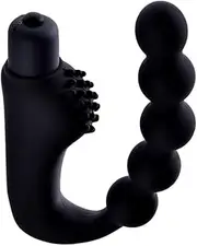 Silicone 10 Speeds Anal Plug Prostate Massager Vibrator Butt Plugs 5 Beads Sex Toys for Woman Men Adult Product Sex Shop Black