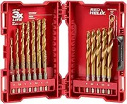 [Milwaukee] 48894860 Shockwave Red Helix Titanium Drill Set 19 Pce Kit, Gold