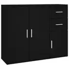 Sideboard Black 91X29.5X75 Cm Engineered Wood Fur,Wood Sideboards & Buffets