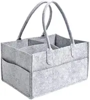 Baby Diaper Caddy, FOME Felt Cloth Nursery Storage Bin and Car Organizer Port...