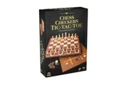 Cardinal Chess Checkers & Tic Tac Toe Double-Sided Gameboard (CLA315170)