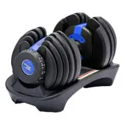 Powertrain 24kg Adjustable Dumbbell Home Gym Exercise Weights Free Workout Blue
