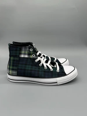 Converse Chuck Taylor CTAS Hi Kid's Size 7 Plaid Tartan Navy White A09325F NEW