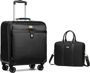 [VH&GRED] Lightweight Luggage Sets for Business and Weekend Getaways - Carry On Luggage with Spacious Design - Sleek Suitcases with Wheels and Carry On Suitcase Option, black, 18IN