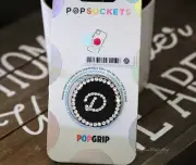 Handmade Bling Black Popsocket made with Clear Swarovski Crystals