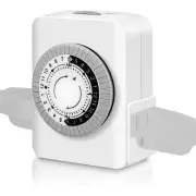 Timers for Electrical Outlets Indoor, 3-Prong Dual Outlet Timer,24-Hour 30 Mi...