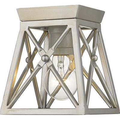 Z-Lite 447F1-AS Trestle 1 Light 6 inch Antique Silver Flush Mount Ceiling Light