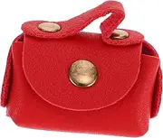 OFFIGAM Girl's Mini Purse Toy Dollhouse Mini Leather Tote Bag Toddler Bag Miniature Accessories Red 1:16 Scale