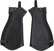 [Luocute] Leather Legs Cover Half Chap, 1 Pair Windproofing Leg Warmers Adjustable for Horse Riding, Zip Up Equestrian Protective Guard Bikers Gaiters for Adult Women Men