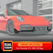 DRY CARBON Front Bumper Splitter Air Vent Fins Apron For Porsche 911 992 2019-23 (for: Porsche)