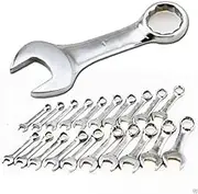 VCT 20 PC SAE STANDARD AND MM METRIC SIZE SIZED SHORT LENGTH END STUBBY WRENCH SET 7/16" to 1" and 10mm to 19mm