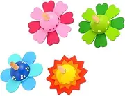 4pcs Wooden Gyro Fun Rotating Playthings for Enhancing Hand Eye Coordination and Cognitive Skills