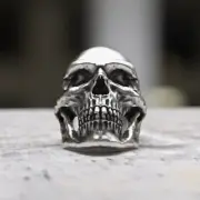 Unique Snake & Skull Silver Ring Handmade 925 Sterling Silver Gothic Skull Ring