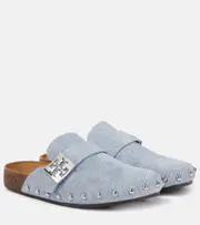 [Tory Burch] Tory Burch Mellow studded suede clogs UK 6 blue