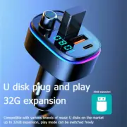 DUAL Fast Car Charger + Bluetooth FM Transmitter Backlit Handsfree + MP3 Player