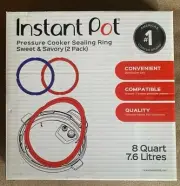 2 Genuine Instant Pot SEALING RINGS + SILICONE COVER 8QT. GREAT PACKAGE DEAL!