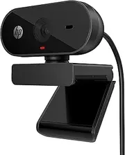HP 320 FHD Webcam, 1080p, 30fps, Fixed Focus, Single Microphone, USB Type-A, 360° Swivel, 66° Field of View, Tripod Ready, Compatible with Windows, macOS, ChromeOS (Black, 107g), 53X26AA
