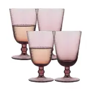 4pc Ecology Aveline Glass Wine/Drinking Barware Tulip Goblets Set Plum 280ml