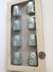 8pk Pfaltzgraff Mini Salt Pepper Set Ceramic Daisy Blue Easter Wedding Party