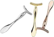 FRCOLOR 2pcs Zinc Alloy Eye Stick Makeup Spoon Face Mask Scoop for Rose Golden Mini Design for Long-time Use