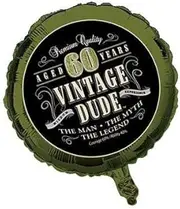 Creative Converting Vintage Dude 60th Birthday Foil Balloon, 45 cm