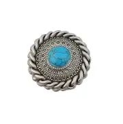 Pack of 2 pieces of round western conchos with stone