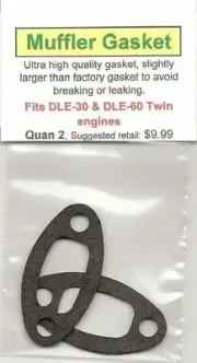 DLE-30 & DLE-60 Twin Exhaust/Muffler Gasket 2 Pack NIP