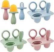 3Pcs Baby Fruit Food Feeder Set, Breastmilk Popsicle Molds for Cooling Relief, Silicone Breastmilk Popsicle Freezer Mold, Petite Pops Mold Set Baby Essentials