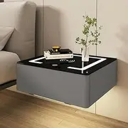 Smart Bedroom Bedside Table with Lights,Bedside Table with Wireless Charging Station,Light Luxury Storage Cabinet for Bedside Table,Smart Side Table,Suitable for Living Room,Bedroom(White