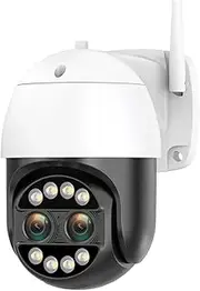 8MP 4K IP Camera WiFi Security CCTV Camera Dual-Lens Color Night Vision 4MP 2K 8X Digital Zoom Outdoor Surveillance Camera(E/U,8MP Add 64G Card)