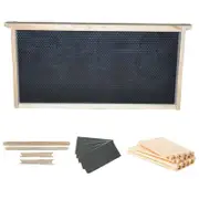 10x Wood Frames Plastic Foundations Unassembled Deep Hive Brood Frame Beekeeping