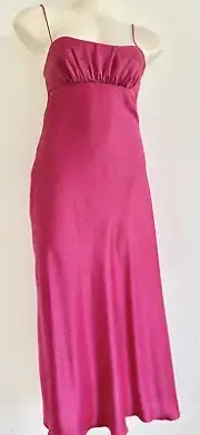 Bec & Bridge Pink Party Slip Midi Dress Dotted Pois Dots Magenta Silk SZ AU 6 XS