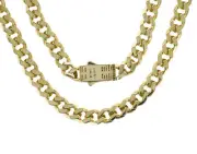 Boys 9ct Gold 8.5mm Open Link Cuban Curb Chain Necklace