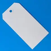[EZDOM] Unstrung Large White Paper Tags - 4 3/4" x 2 3/8" - Box of 100 Blank Shipping Label Tags #5 with Reinforced Hole, Hang Tags Bulk
