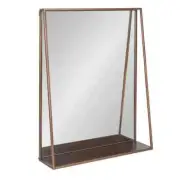 KATE AND LAUREL Lintz Modern Rectangle Bronze Framed Accent Wall Mirror