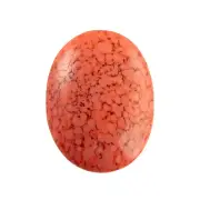 40x30mm Coral Matrix Oval Glass Cabochon (1)