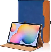 Case for Samsung Galaxy Tab S6 Lite 10.4" 2024/2022/2020 - [Hand Strap] Multi-Angle Viewing Stand PU Leather Tablet Case with Auto Wake/Sleep Smart Cover SM-P620/P610/P613/P615/P619 - Blue