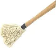 ANDRESLAD Basting BBQ Mop Brush with Long Hardwood Handle Soft Cotton Fiber Head for Grilling Roasting and Barbecue Sauce Application for Outdoor Cooking and Marinades