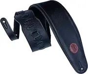 Levy's Leathers 4.5" Extra-Long and Padded Garment Leather Guitar Strap; Adjustable from 37" - 63" | Black (MSS2-4-XL-BLK)
