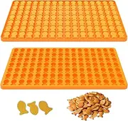2 Pcs Fish Silicone Molds 112 Cavity Mini Fish Shaped Dog Treats Mold Homemade Fish Cracker Cookie Molds Cute Fish Biscuit Molds for Chocolate Candy Pudding Jelly Cookies Dog Cat Treat