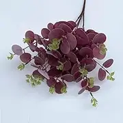 2 PCS 32 Bunches Artificial Eucalyptus Stems Branches Leaves Shrubs Leaf Faux Eucalyptus Plants for Flower Arrangement,Garden,Wedding,Table Centerpiece,Party,Home Decor (Purple)