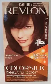 Revlon Colorsilk 32 Dark Mahogany Brown Beautiful Colour Permanent Hair