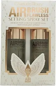 Charlotte Tilbury Setting Spray Duo Airbrush Flawless, Travel Size Gift Set::Original & White Tea of Bali Scented, Clear