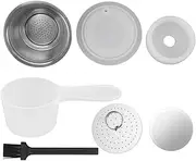 Refillable Coffee Capsule Stainless Steel High Temperature Sturdy Reusable Coffe Pod for Home (White)